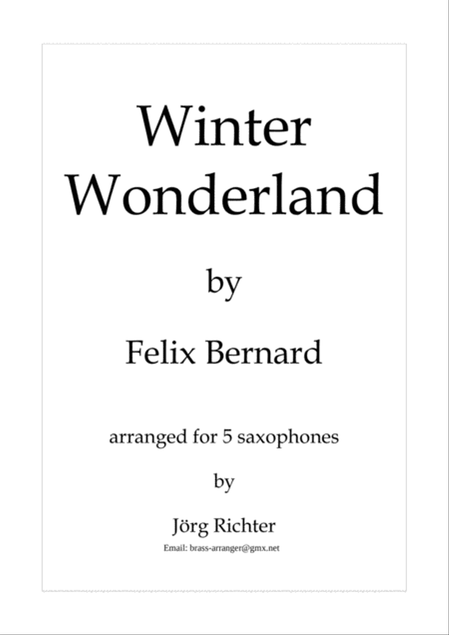 Winter Wonderland Saxophone Quintet scores gallery preview page 1