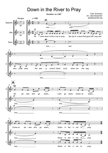 Down in the River to Pray - SAT a cappella