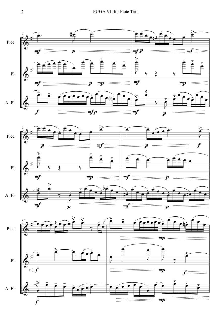 Fuga VII for Flute Trio Flute Trio scores gallery preview page 2