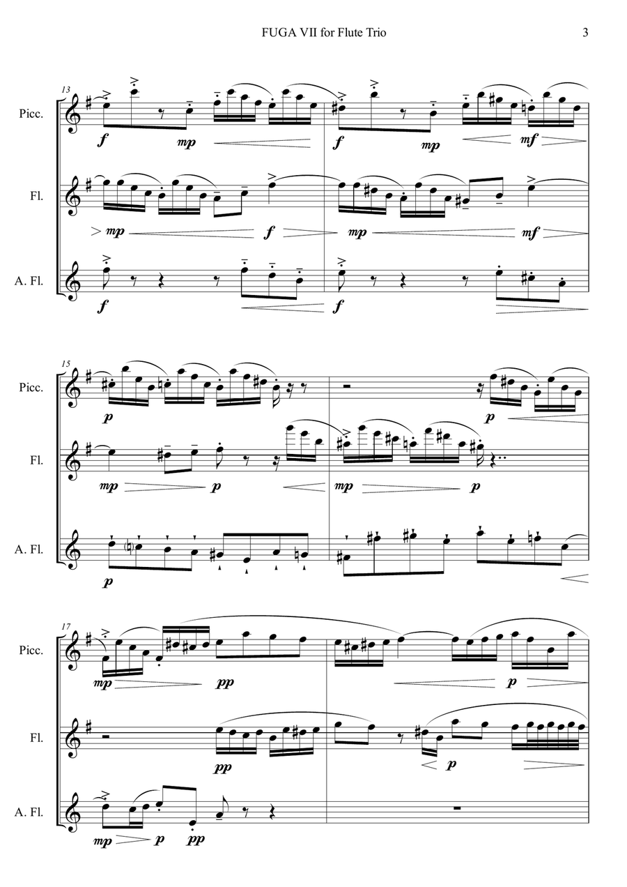 Fuga VII for Flute Trio Flute Trio scores gallery preview page 3