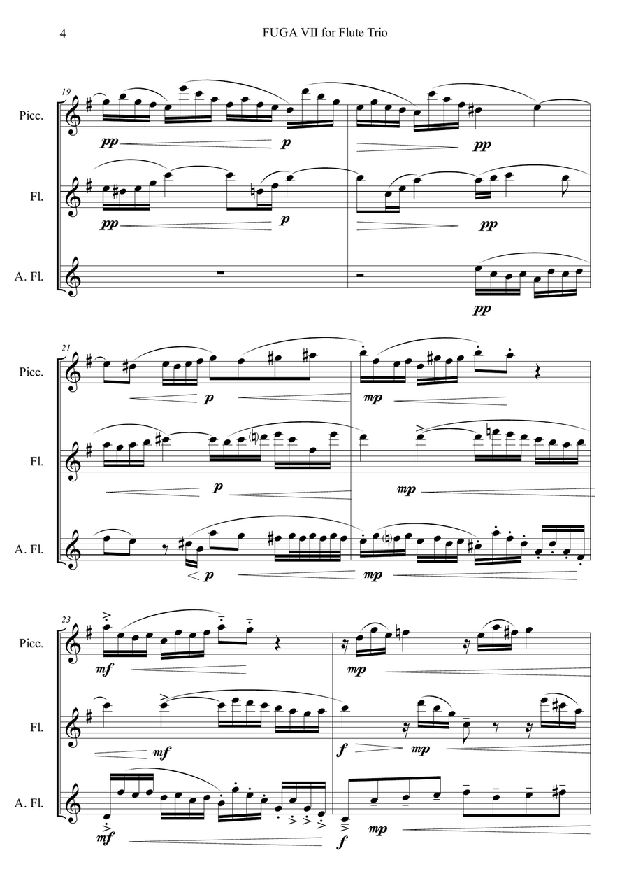 Fuga VII for Flute Trio Flute Trio scores gallery preview page 4