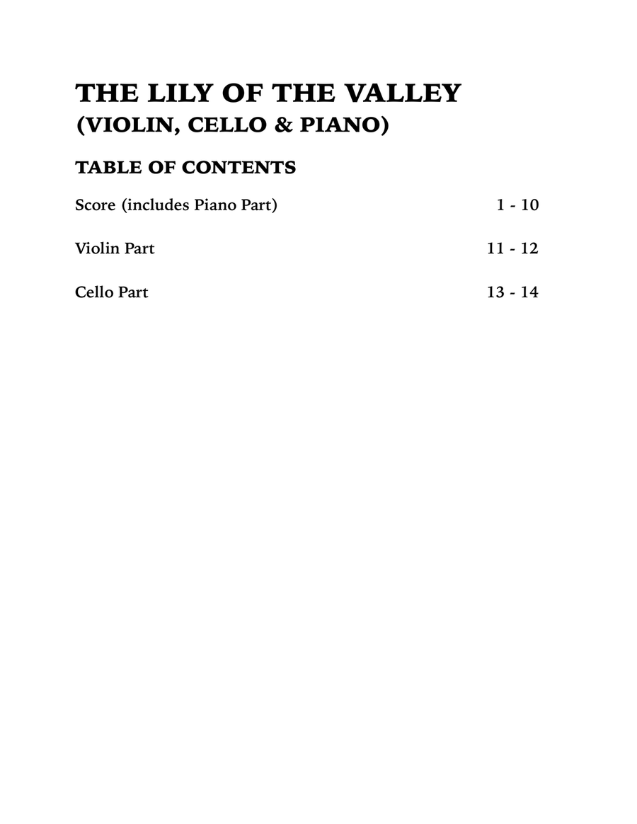 The Lily of the Valley (Piano Trio): Violin, Cello and Piano Piano Trio scores gallery preview page 4