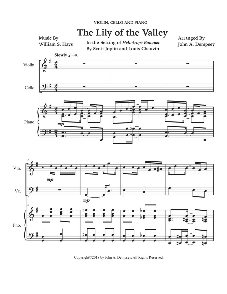 The Lily of the Valley (Piano Trio): Violin, Cello and Piano Piano Trio scores gallery preview page 5