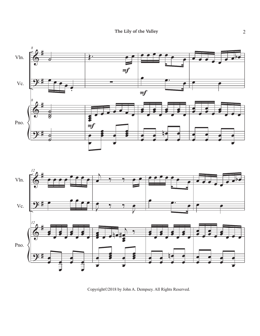 The Lily of the Valley (Piano Trio): Violin, Cello and Piano Piano Trio scores gallery preview page 6