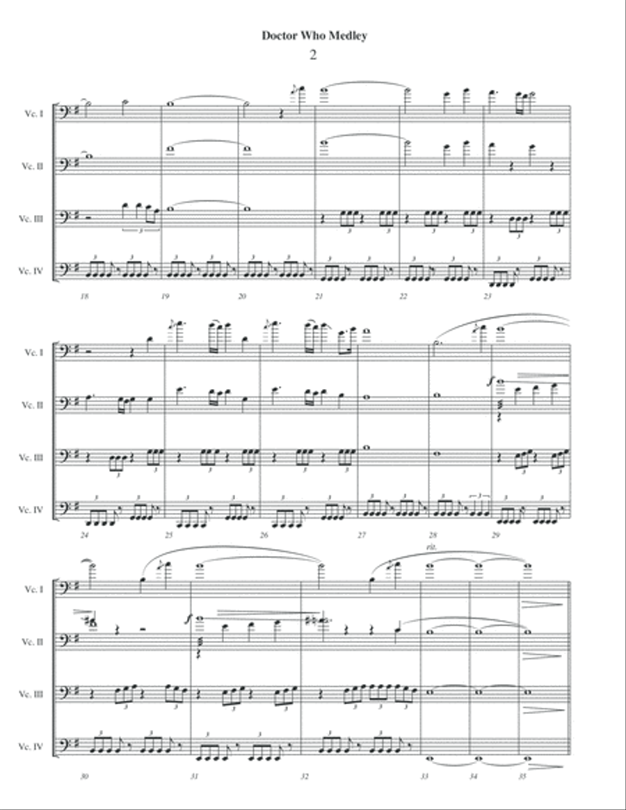 Doctor Who Theme Cello scores gallery preview page 4