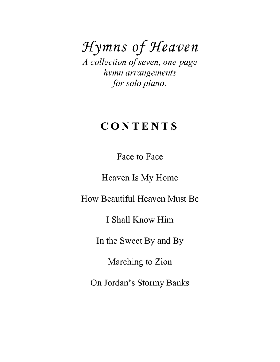 Hymns of Heaven (A Collection of One-Page Hymns for Solo Piano) Piano Solo scores gallery preview page 4