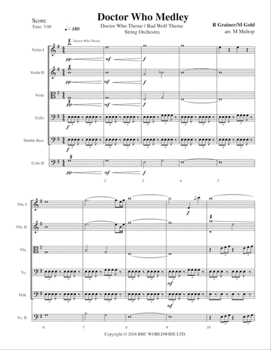 Doctor Who Theme String Orchestra scores gallery preview page 3