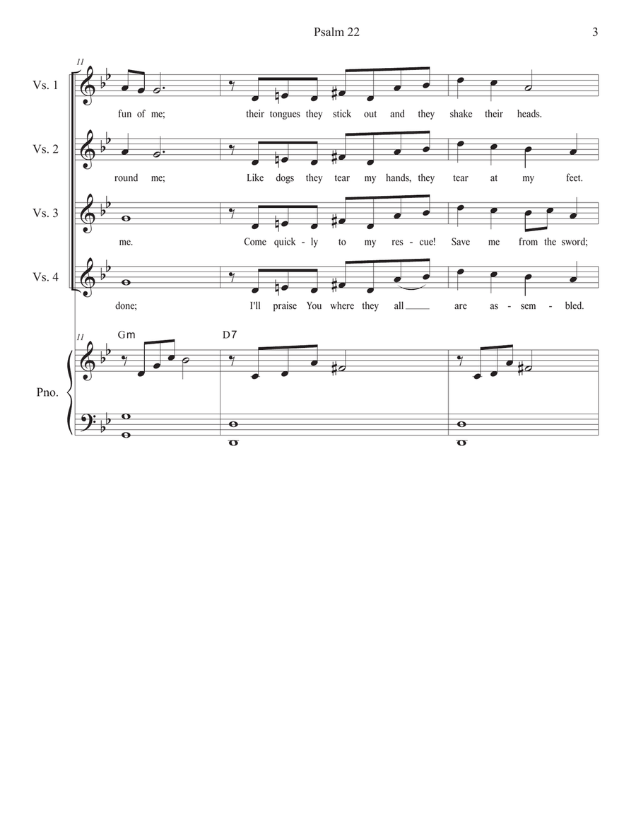 Psalm 22 (My God, My God) (2-part choir - (SA) SA scores gallery preview page 3