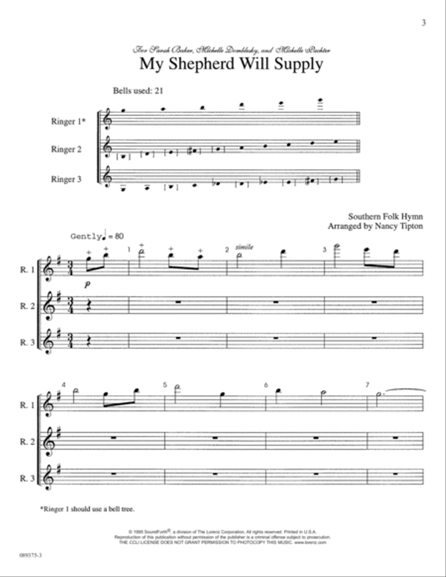 My Shepherd Will Supply My Need 3-Octaves scores gallery preview page 3
