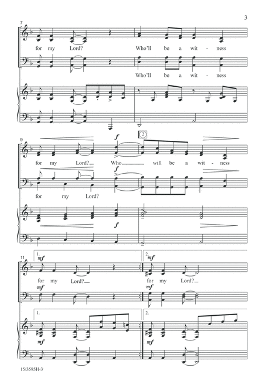 Witness (Digital Download) 4-Part scores gallery preview page 3