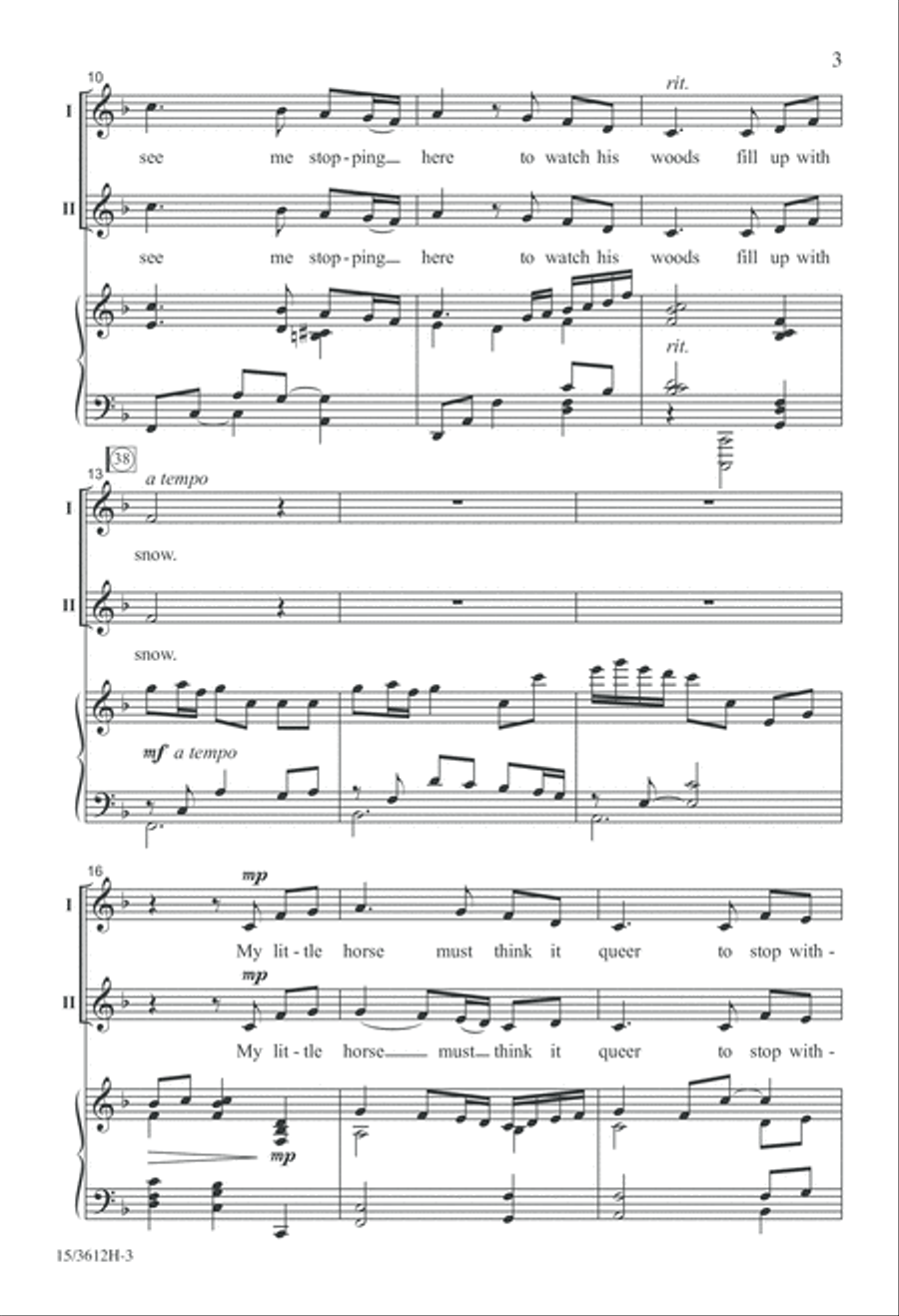 Stopping by Woods on a Snowy Evening (Digital Download) 2-Part scores gallery preview page 3