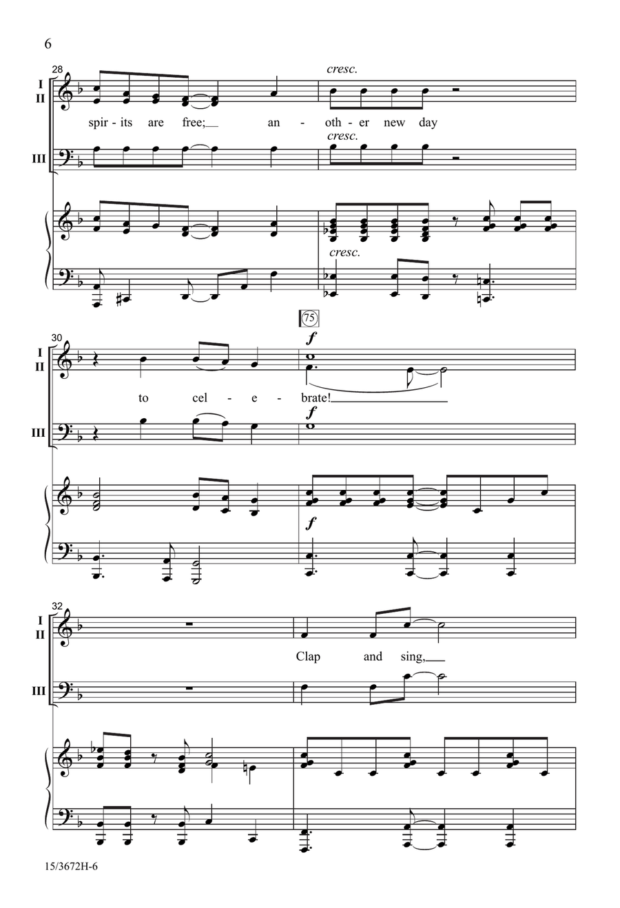 Clap and Sing, Join Together! by Victor C Johnson 3-Part - Digital Sheet Music page 6