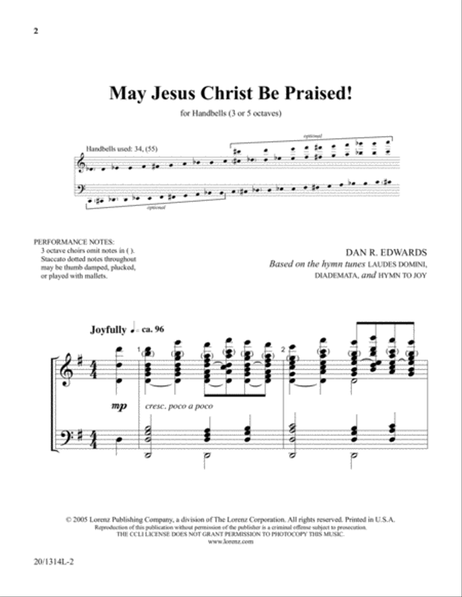 May Jesus Christ Be Praised! (Digital Download) 3-Octaves scores gallery preview page 2