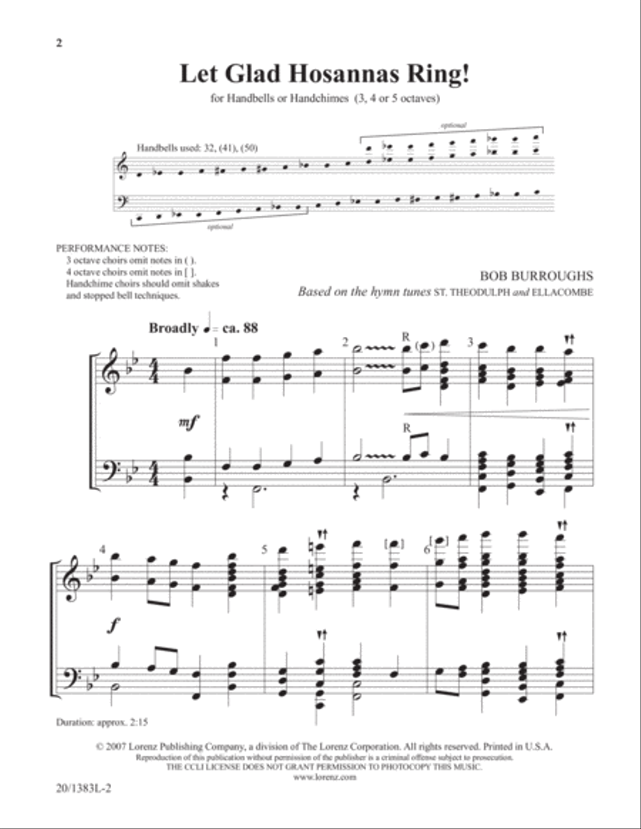 Let Glad Hosannas Ring! (Digital Download) 5-Octaves scores gallery preview page 2
