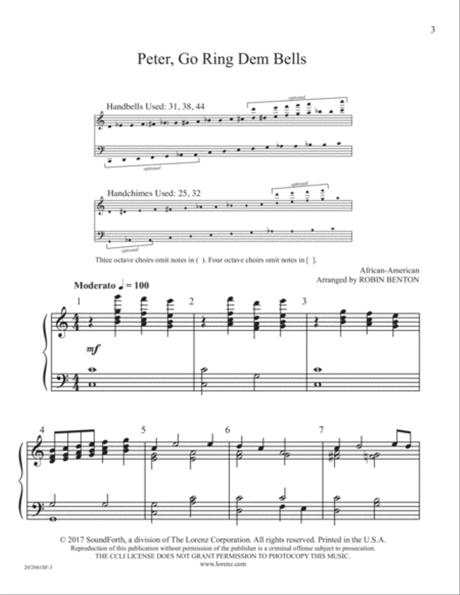 Peter, Go Ring Dem Bells (Digital Download) 5-Octaves scores gallery preview page 3