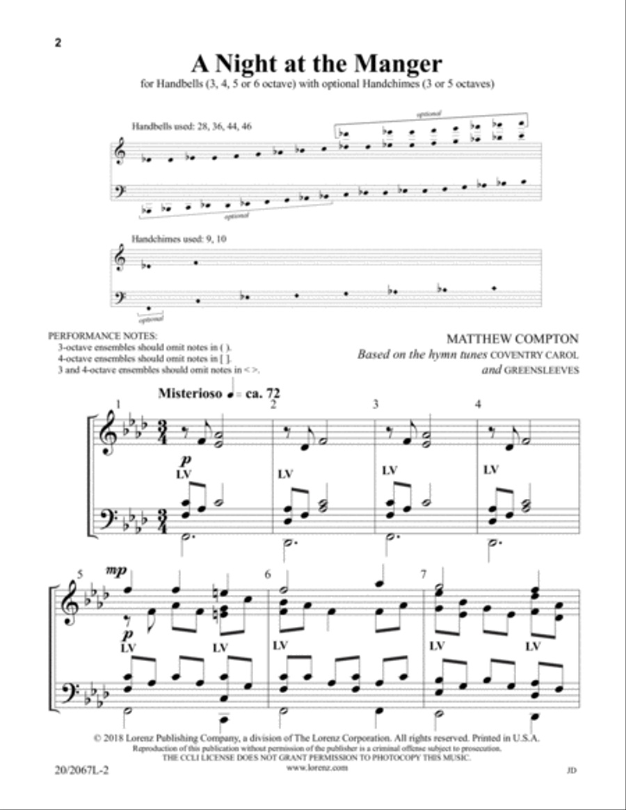 A Night at the Manger (Digital Download) 5-Octaves scores gallery preview page 2