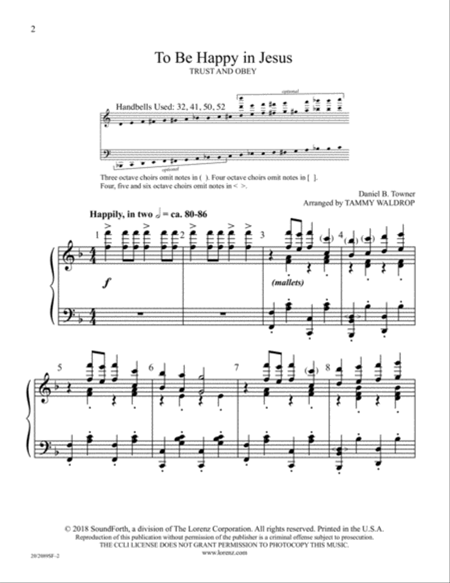 To Be Happy in Jesus (Digital Download) 5-Octaves scores gallery preview page 2