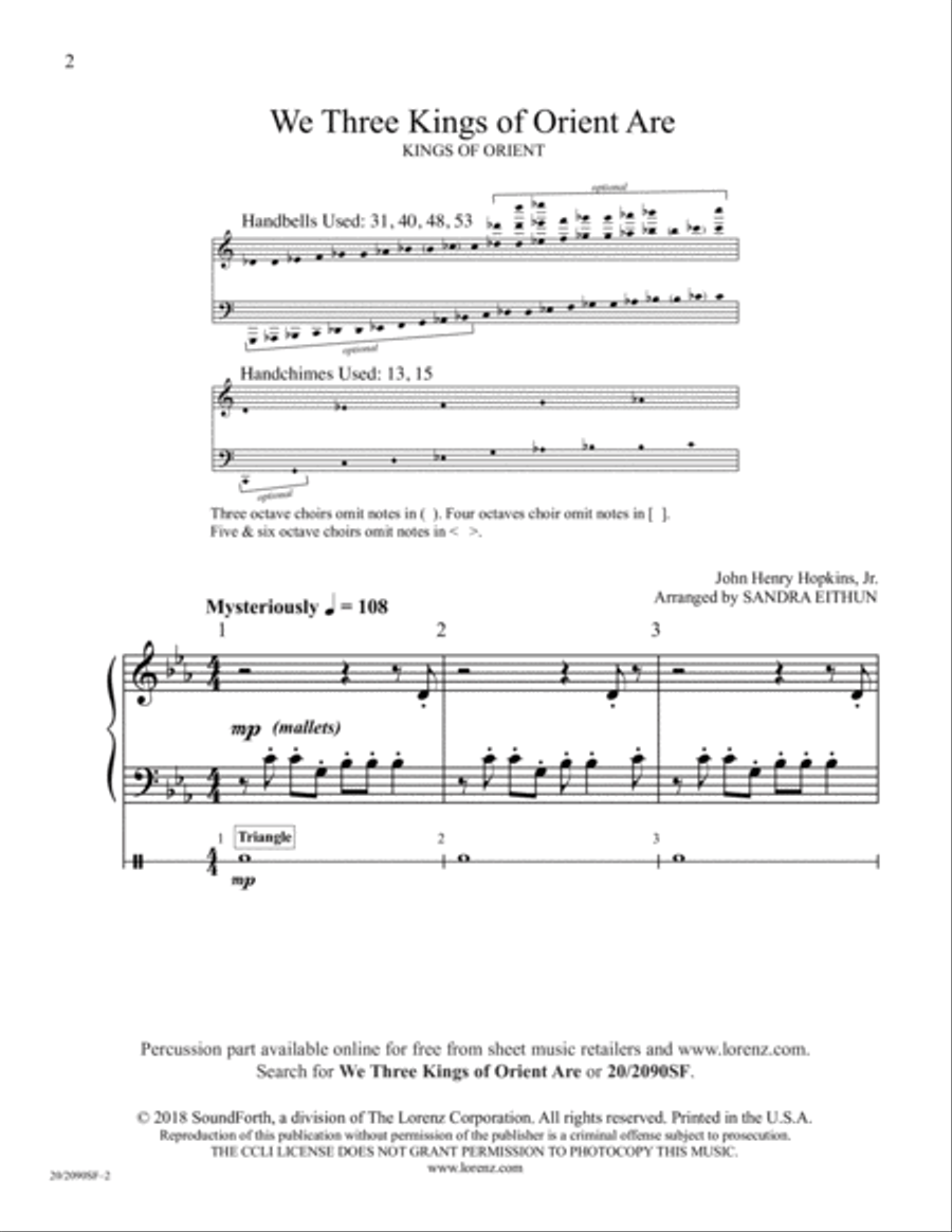 We Three Kings of Orient Are (Digital Download) 5-Octaves scores gallery preview page 2