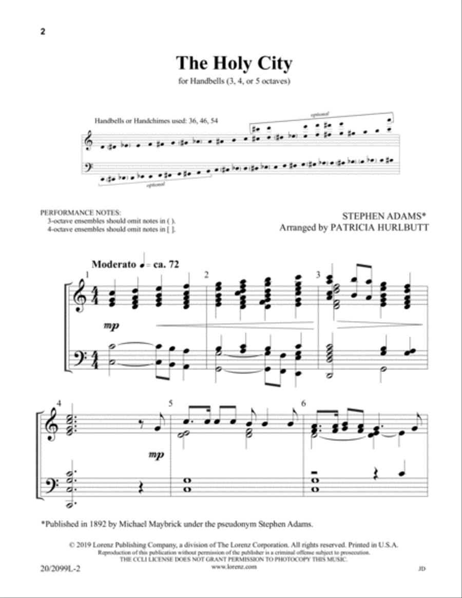 The Holy City (Digital Download) 5-Octaves scores gallery preview page 2