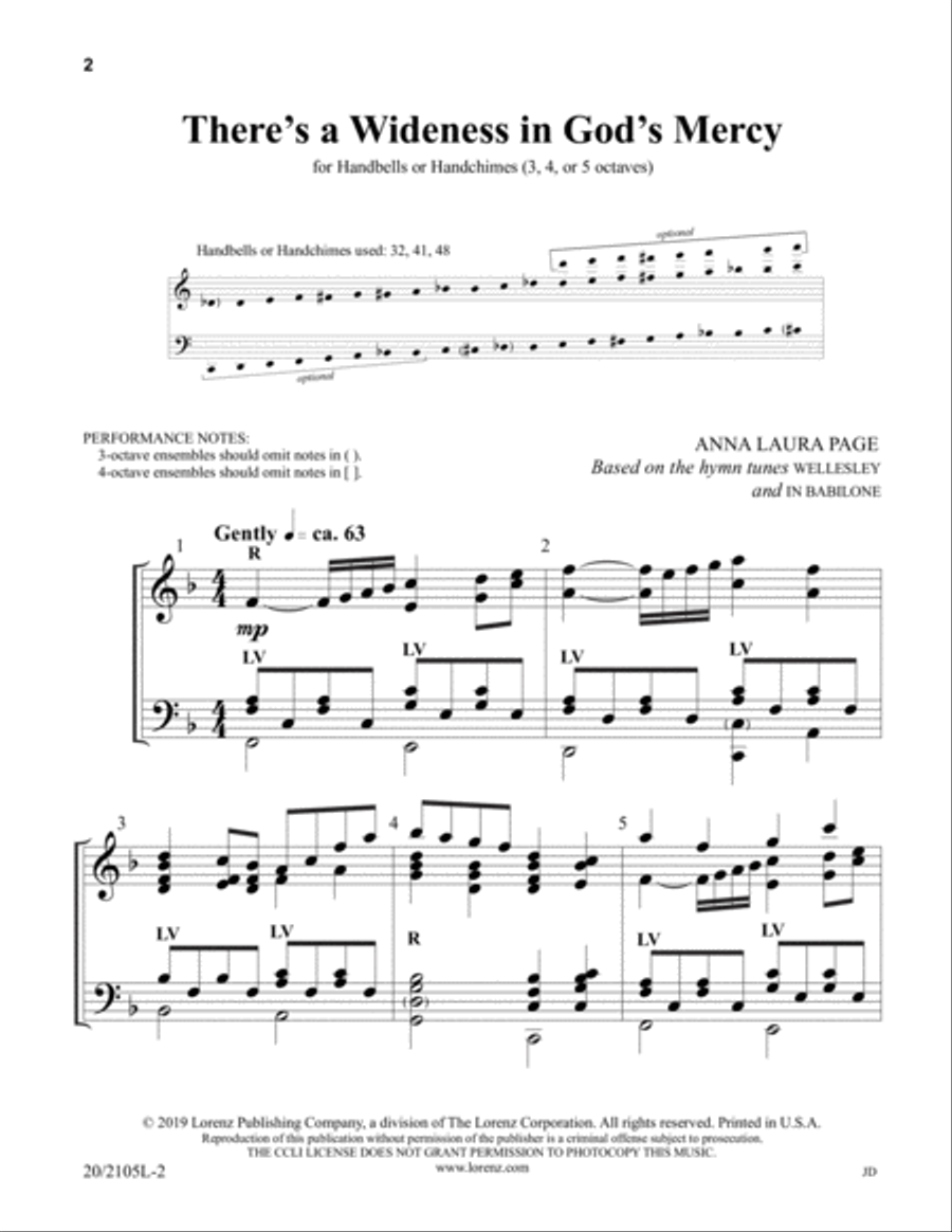 There's a Wideness in God's Mercy (Digital Download) 5-Octaves scores gallery preview page 2