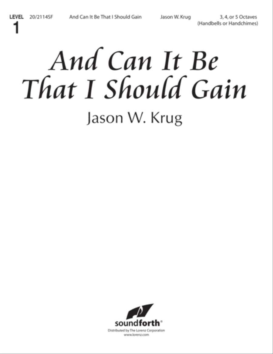 And Can It Be That I Should Gain (Digital Download) 5-Octaves scores gallery preview page 1