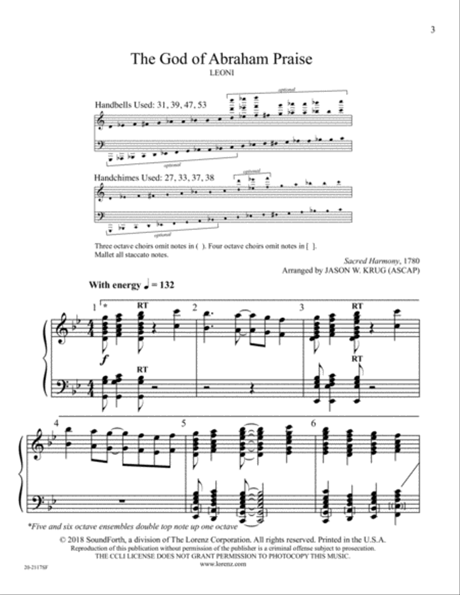 The God of Abraham Praise (Digital Download) 5-Octaves scores gallery preview page 3