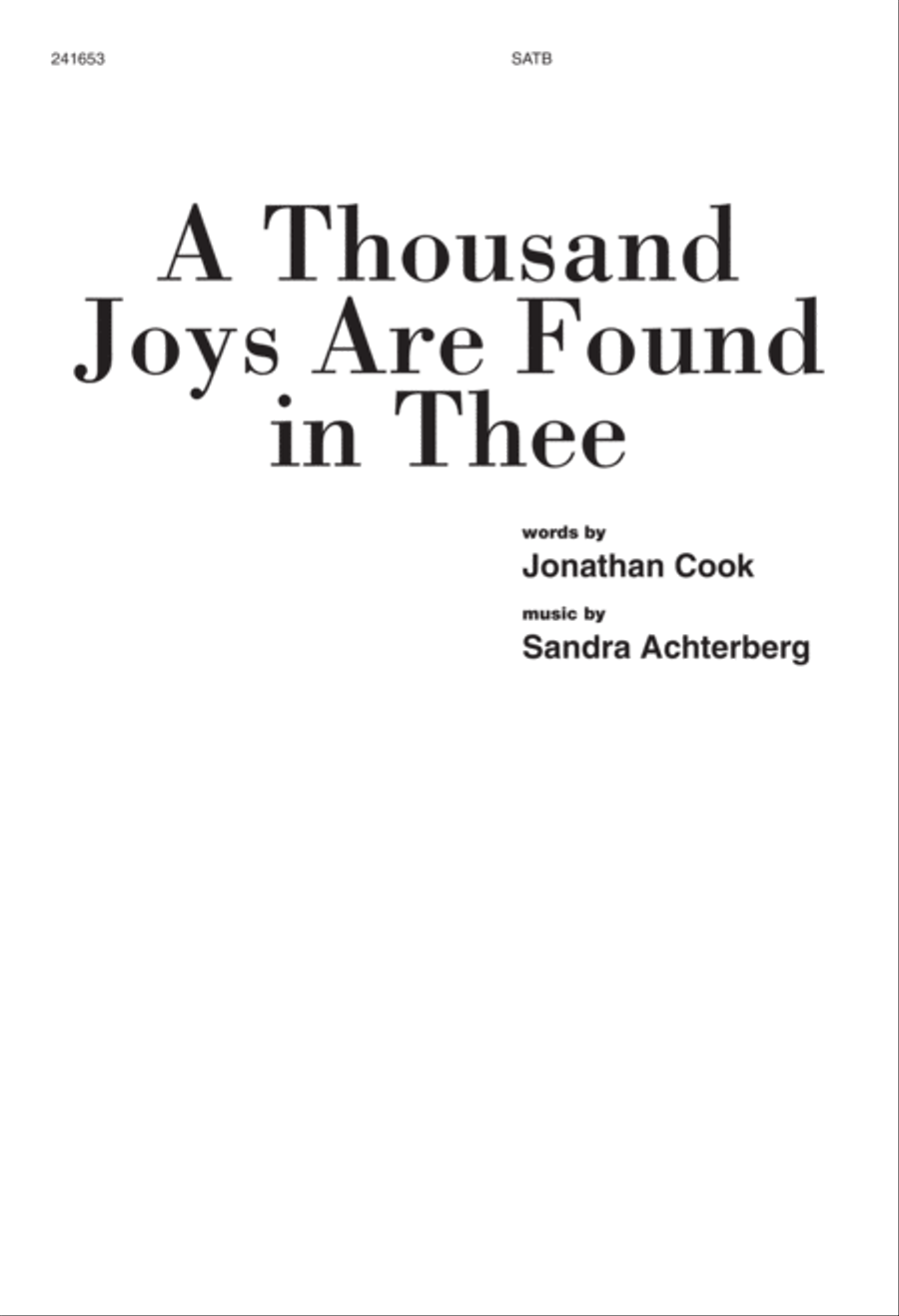 A Thousand Joys Are Found in Thee (Digital Download) 4-Part scores gallery preview page 1