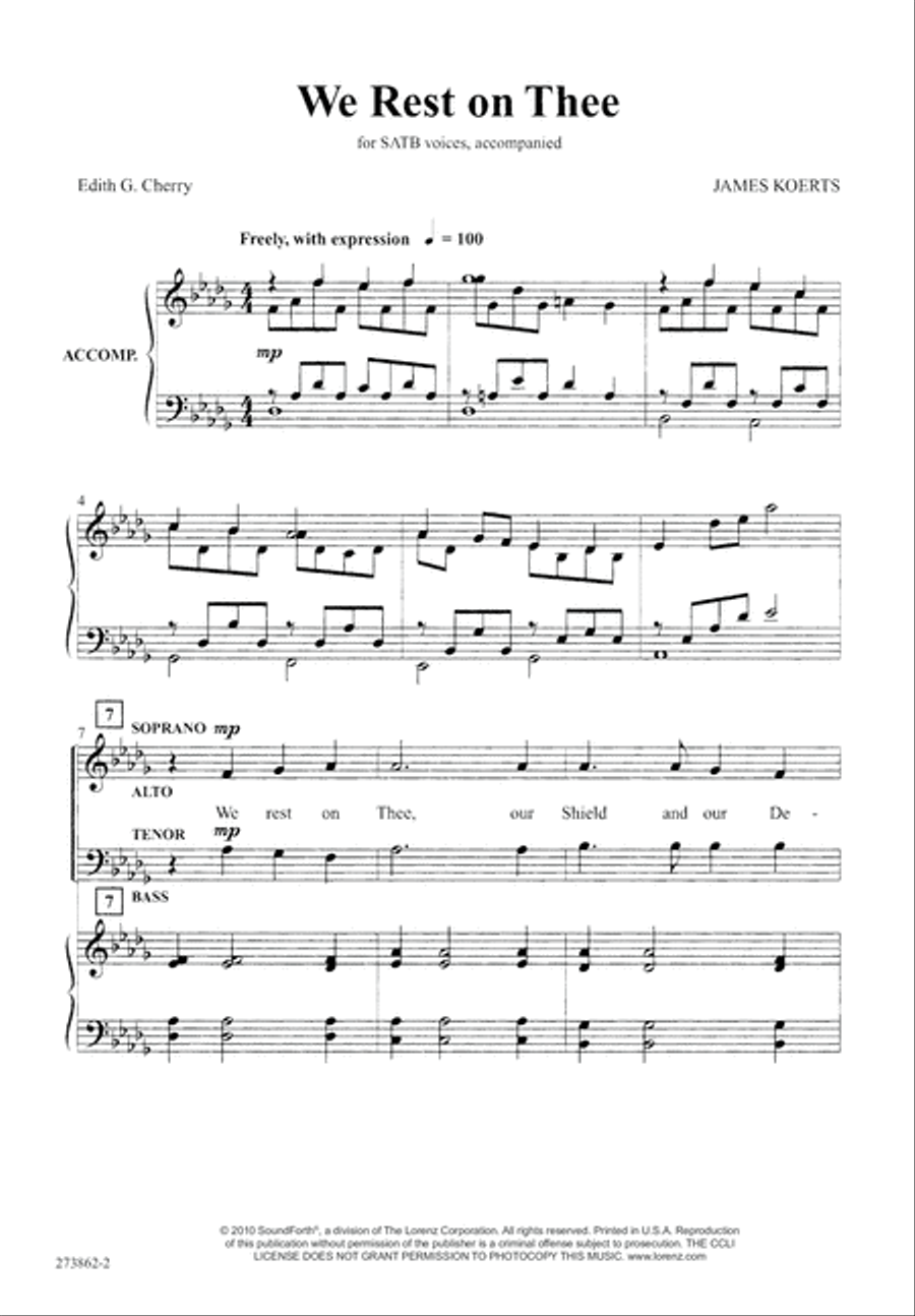 We Rest on Thee (Digital Download) 4-Part scores gallery preview page 2