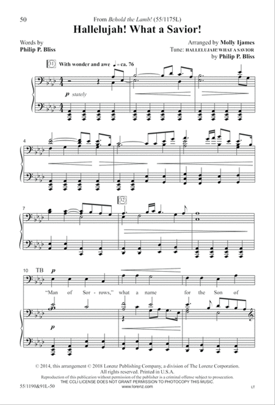 Hallelujah! What a Savior! (Digital Download) 4-Part scores gallery preview page 50