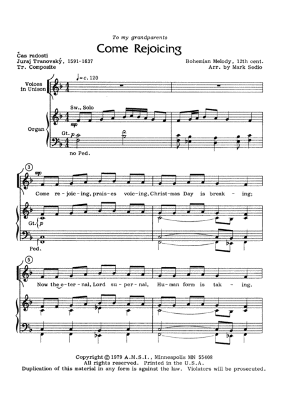 Come Rejoicing (Digital Download) Unison Choir scores gallery preview page 3