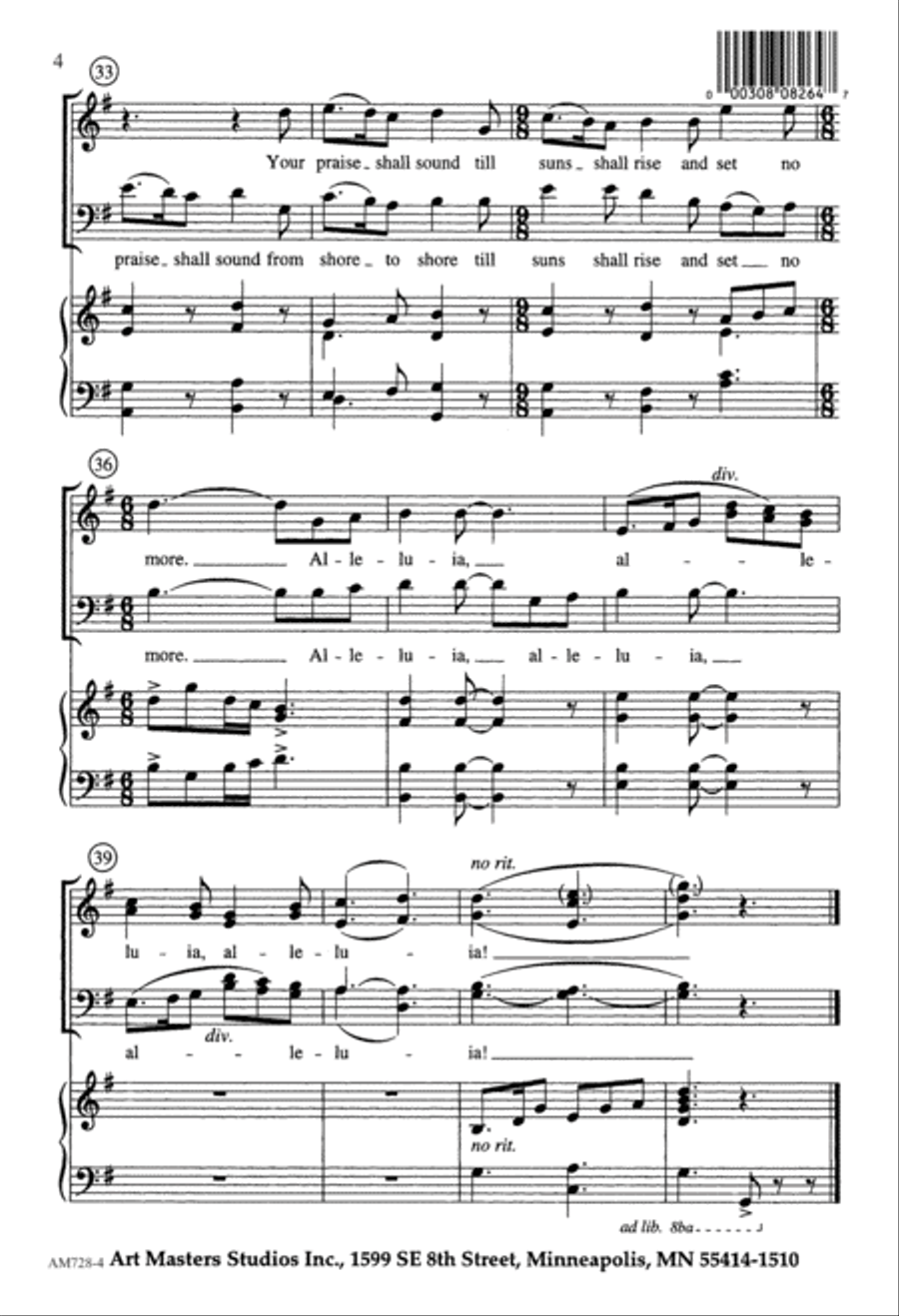 From All That Dwell Below the Skies (Digital Download) 4-Part scores gallery preview page 4
