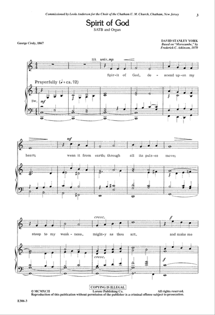 Spirit of God (Digital Download) 4-Part scores gallery preview page 3