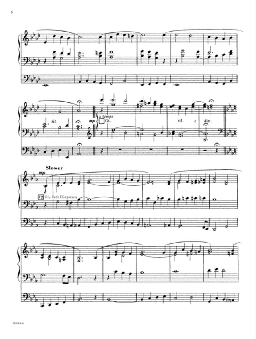 Easy Organ Transcriptions of Four Favorite Mormon Hymns, No. 3 (Digital Download Organ scores gallery preview page 6