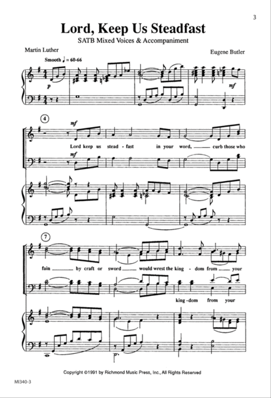 Lord, Keep Us Steadfast (Digital Download) 4-Part scores gallery preview page 3