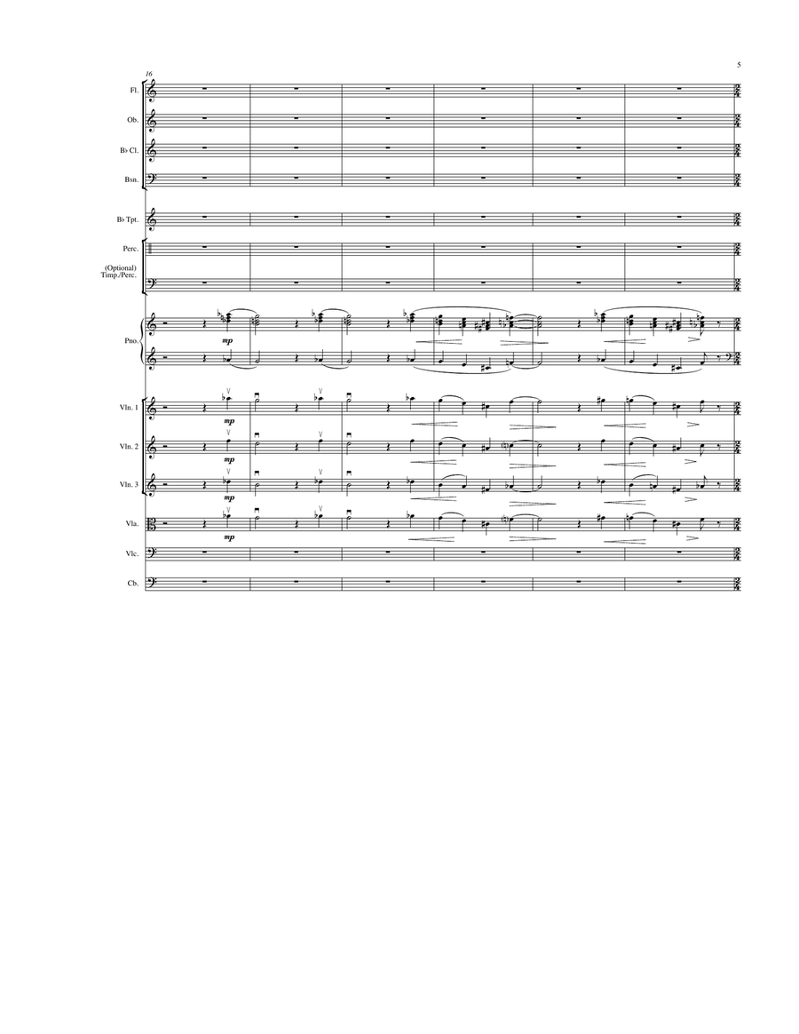Nightwalk for Piano and Chamber Orchestra (Includes Score and Solo Piano with Piano Accompaniment) Chamber Orchestra scores gallery preview page 6