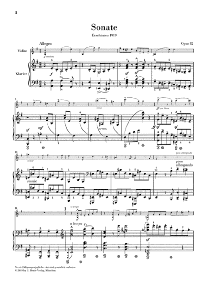 Violin Sonata, Op. 82 Violin Solo scores gallery preview page 2