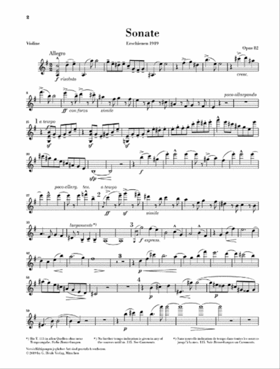 Violin Sonata, Op. 82 Violin Solo scores gallery preview page 6