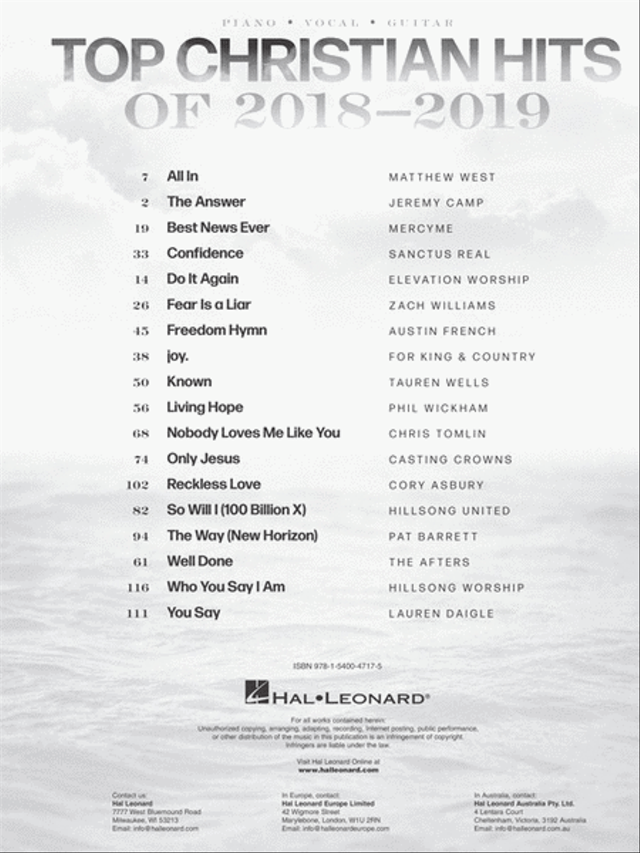 Top Christian Hits of 2018-2019 scores gallery preview page 2