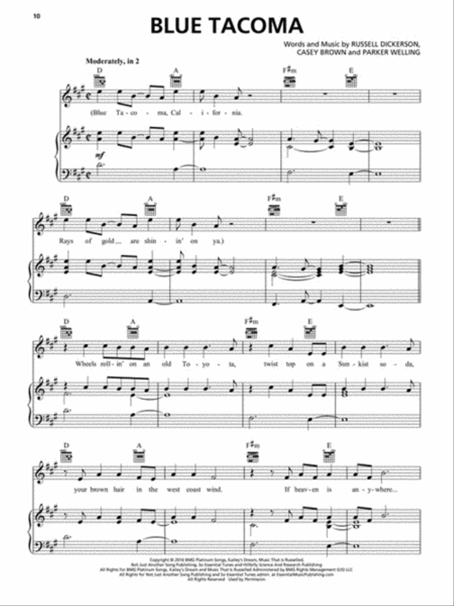 Top Country Hits of 2018-2019 Piano, Vocal, Guitar scores gallery preview page 5