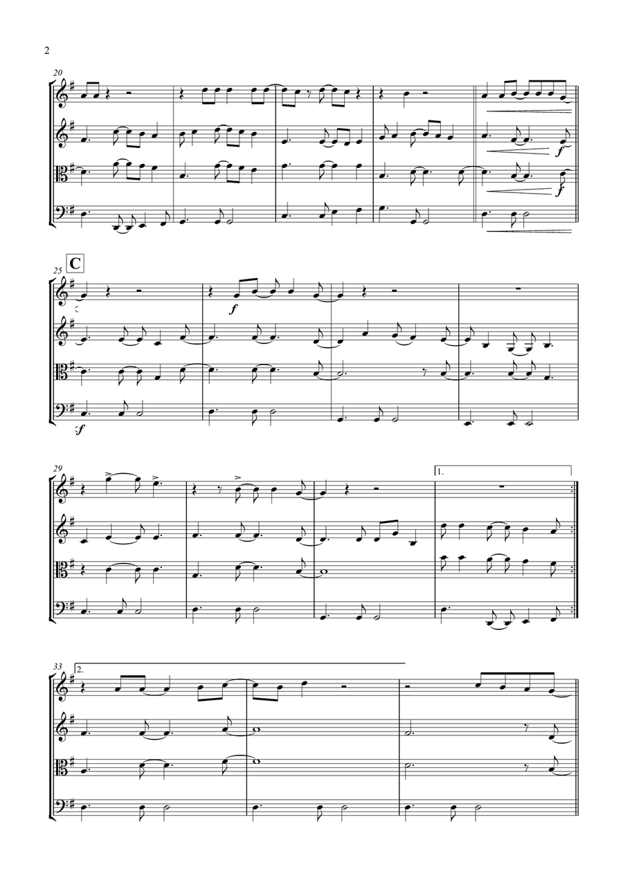 Brown Eyed Girl String Quartet scores gallery preview page 3