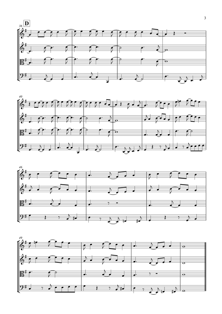 Brown Eyed Girl String Quartet scores gallery preview page 4
