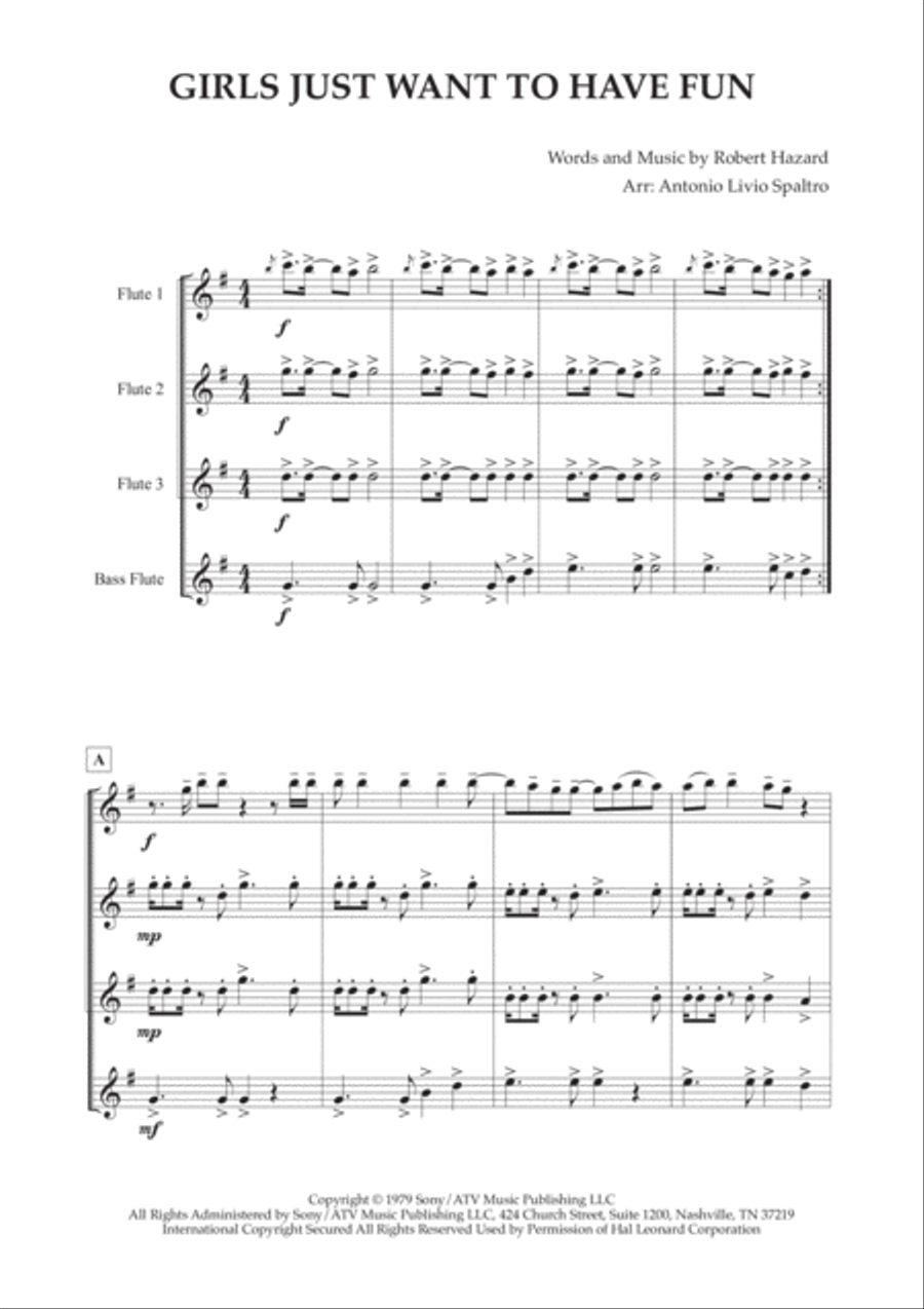 Girls Just Want To Have Fun Woodwind Ensemble scores gallery preview page 2