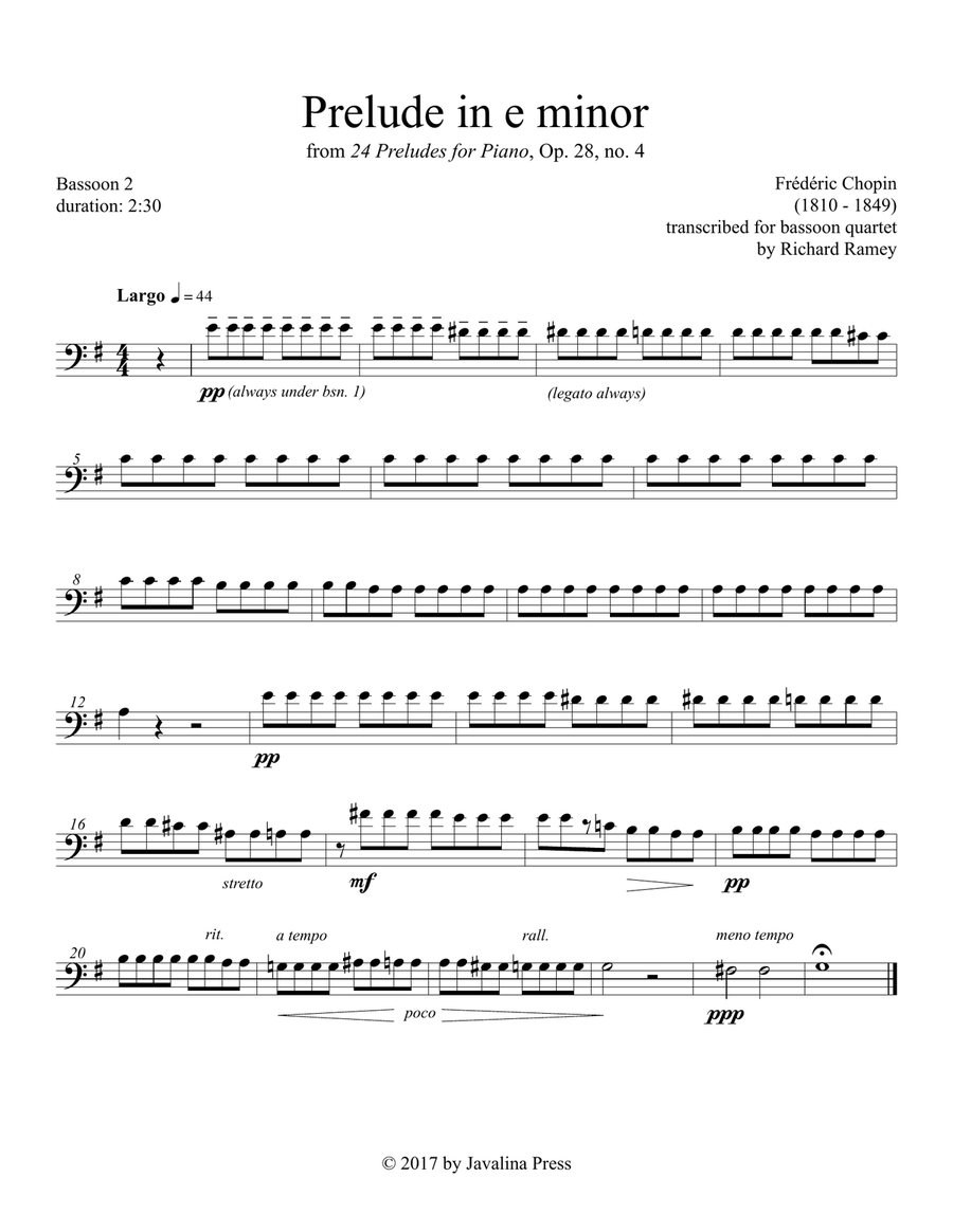 Prelude in e minor Prelude in e minor Woodwind Quartet scores gallery preview page 5