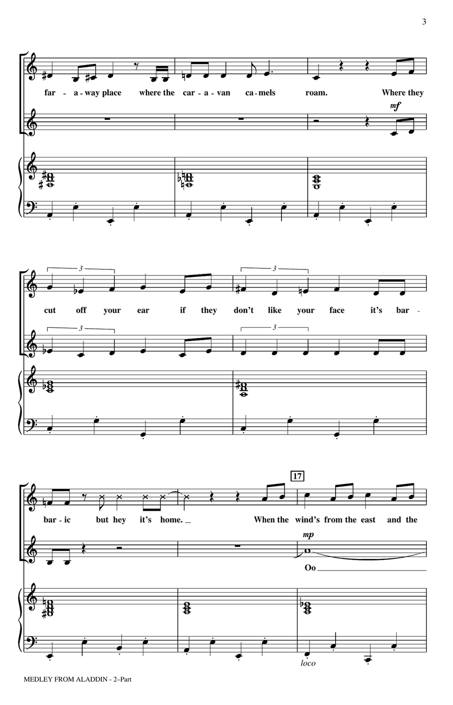 Aladdin (Medley) (from Disney's Aladdin) (arr. Ed Lojeski) 2-Part scores gallery preview page 2