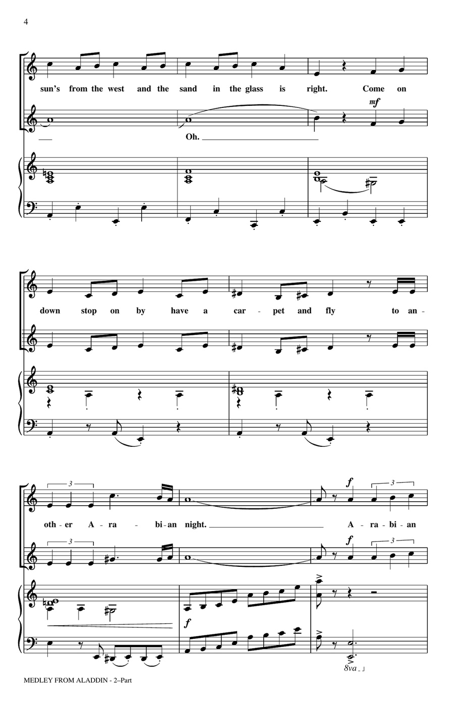 Aladdin (Medley) (from Disney's Aladdin) (arr. Ed Lojeski) 2-Part scores gallery preview page 3