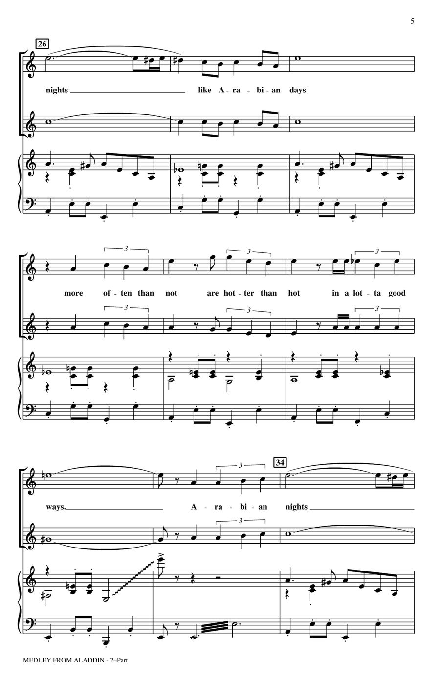 Aladdin (Medley) (from Disney's Aladdin) (arr. Ed Lojeski) 2-Part scores gallery preview page 4