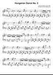 Hungarian Dance No. 5 - Piano Solo (G minor)