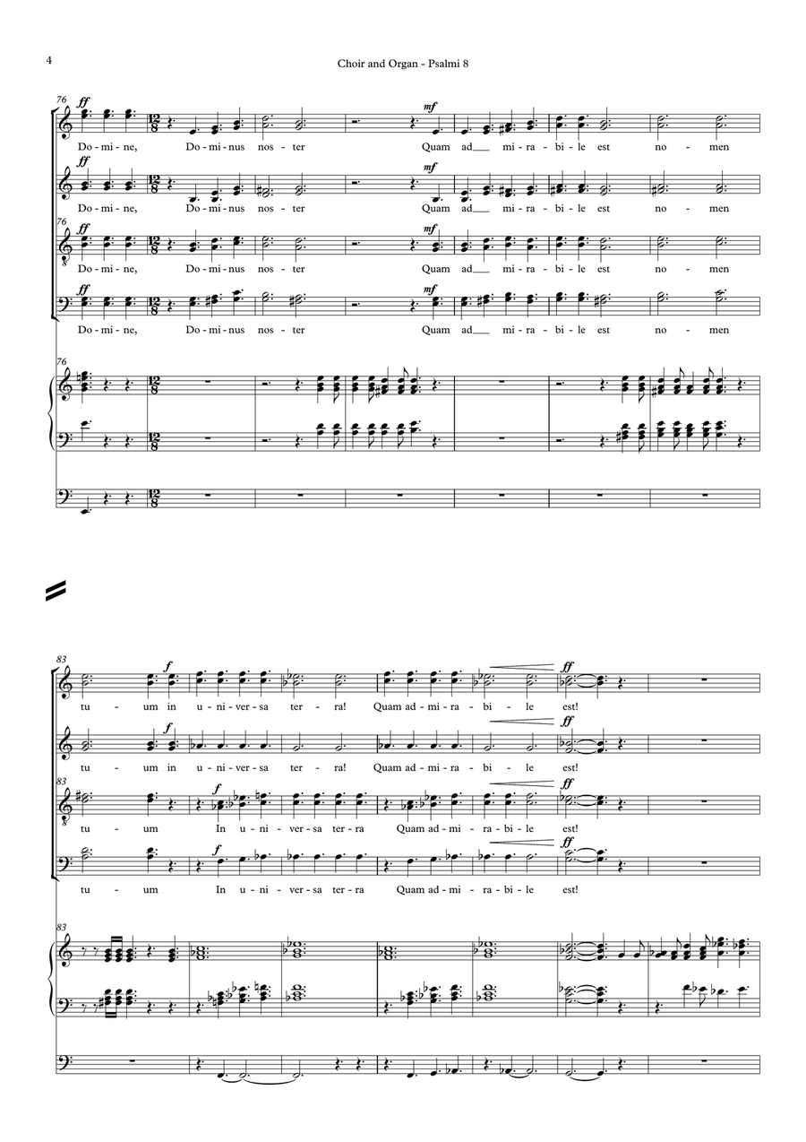PSALMI 8 - for Choir and Orchestra Choir scores gallery preview page 4