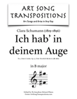 SCHUMANN: Ich hab' in deinem Auge, Op. 13 no. 5 (transposed to B major)