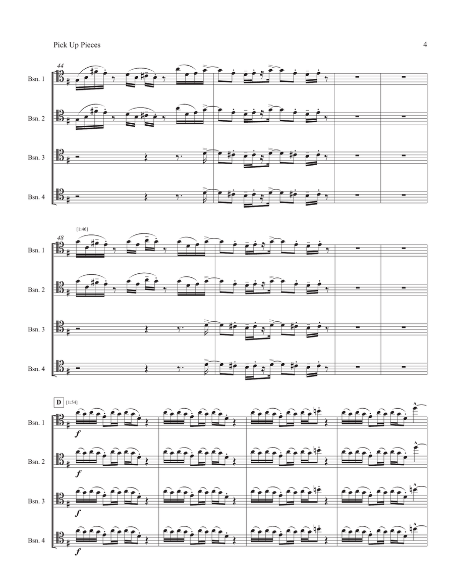 Pick Up The Pieces Pick Up The Pieces Woodwind Quartet scores gallery preview page 6
